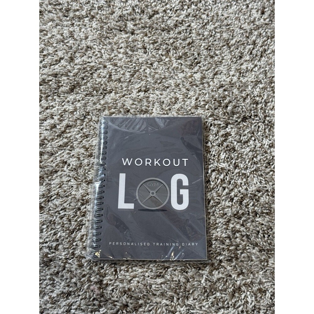 Workout Log Gym Personalised Training Diary Charcoal Gray Spiral Notebook New